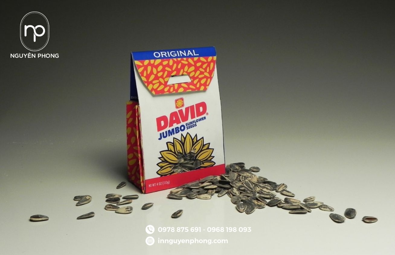 Mẫu hộp giấy đựng hạt hướng dương